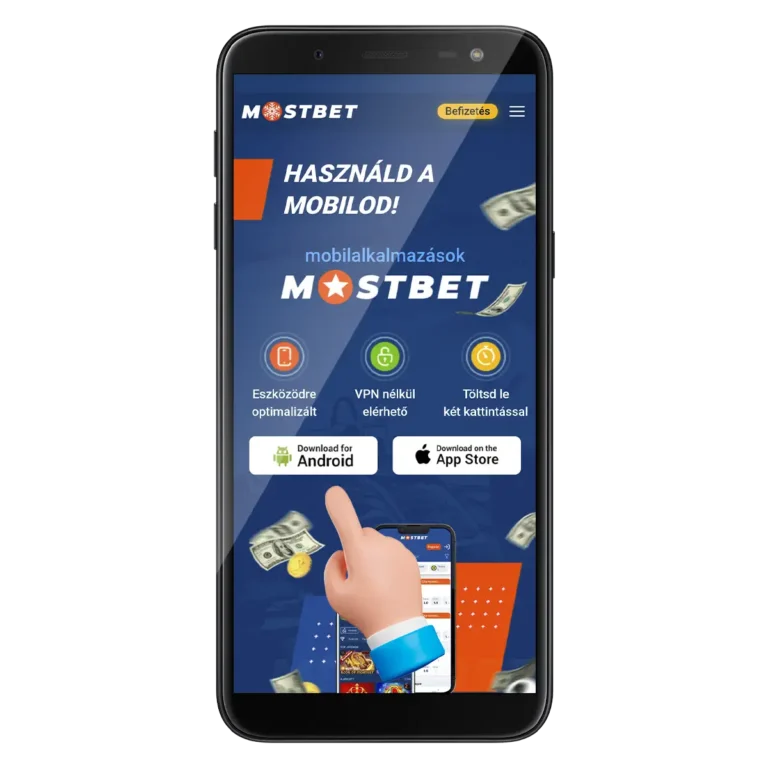 Kattintson a gombra a Mostbet APK letöltéséhez Androidra, 2. lépés